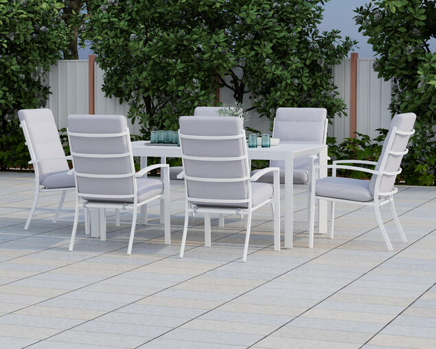 Jette 6 Seater Dining Setting Bundle - Bone, Bone, hi-res