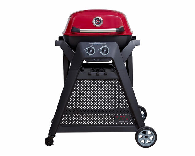 Ziggy Elite Twin Grill LPG BBQ Plus Cart Bundle - Chilli Red, Chilli Red, hi-res