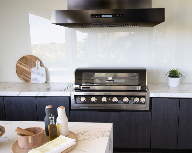 Excelsior Black Wall Mounted BBQ Rangehood - 1480 x 800mm, , hi-res