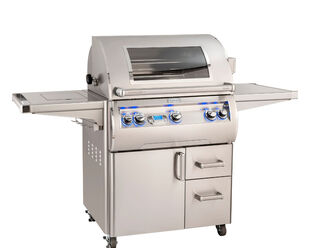 Fire Magic Grills Echelon E660s Free Standing 3 Burner BBQ (H Shaped Burners) With Digital Thermometer And Flush Mounted Single Side Burner