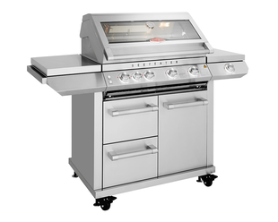 BeefEater 7000 Premium 4 Burner Flame Failure BBQ on Side Burner Cart