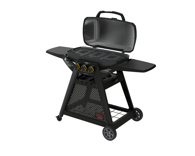 Ziggy Elite Triple Grill LPG BBQ Plus Cart Bundle - Midnight (Limited Edition), Midnight Limited Edition, hi-res