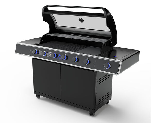 Premium Beefmaster  T-Series 6 Burner BBQ on Classic Cart with Stainless Steel Side Burner, , hi-res
