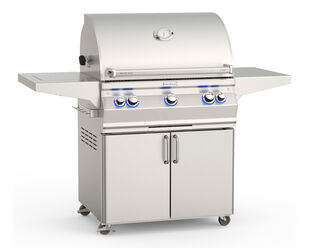 Fire Magic Grills Aurora  A660s Free Standing 3 Burner BBQ (H Shaped Burners) with Analog Thermometer, Backburner & Rotisserie Kit