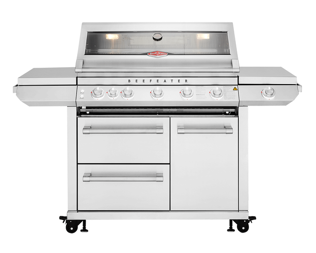 BeefEater 7000 Premium 5 Burner Flame Failure BBQ on Side Burner Cart, , hi-res