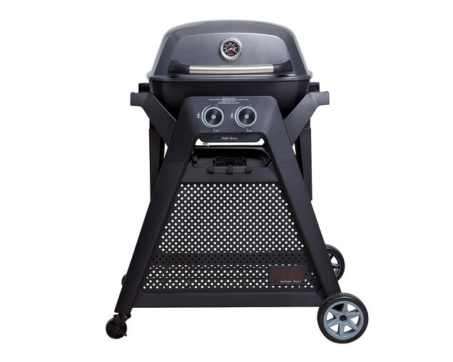 Ziggy Elite Twin Grill LPG BBQ Plus Cart Bundle - Gunmetal Grey, Gunmetal Grey, hi-res
