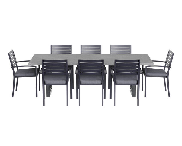 Boston-Avalon 9 Piece Dining Setting (Gunmetal Grey), , hi-res image number null