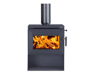 Saxon Blackwood Freestanding Wood Heater with Wood Storage