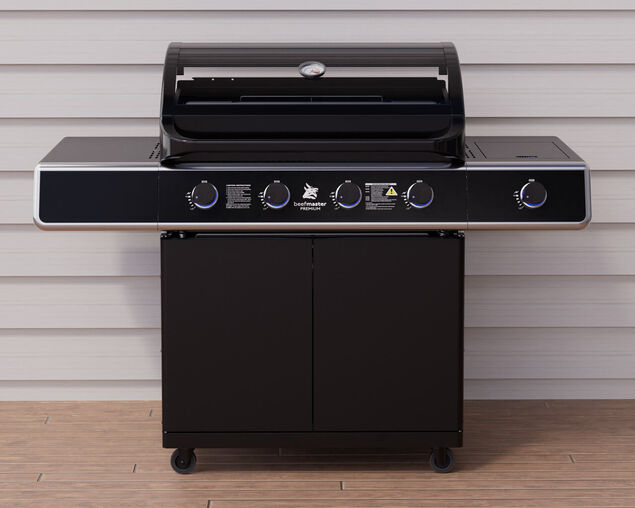 Beefmaster Premium T-Series 4 Burner BBQ on Classic Cart with Stainless Steel Side Burner, , hi-res image number null