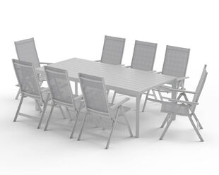 Frankie-Jette 9 Piece Dining Setting - Bone