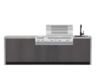 Alfresco Kitchen Co with Premium Fire Magic Echelon E790i 3 Burner BBQ with Fire Magic Echelon Double Side Burner, Single Sink and Double Storage Module