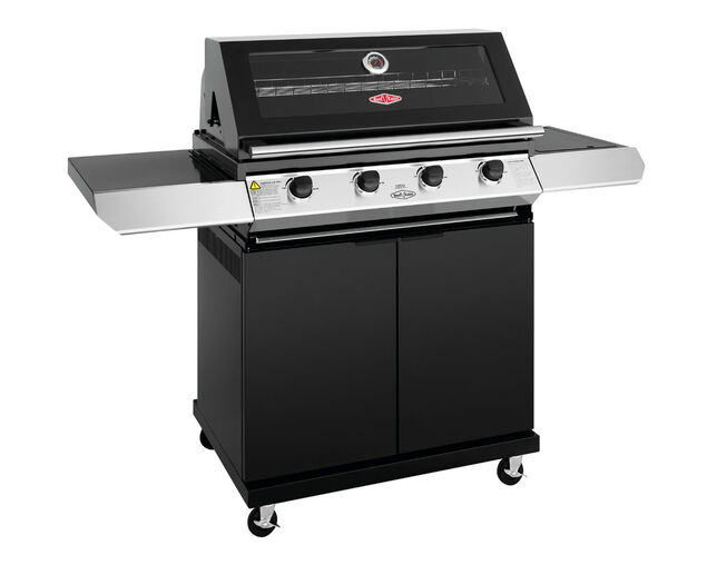 BeefEater 1200 Series - 4 Burner Black Enamel BBQ With Side Burner, , hi-res