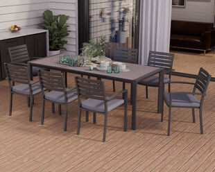 Boston-Eden 9 Piece Slatted Dining Setting