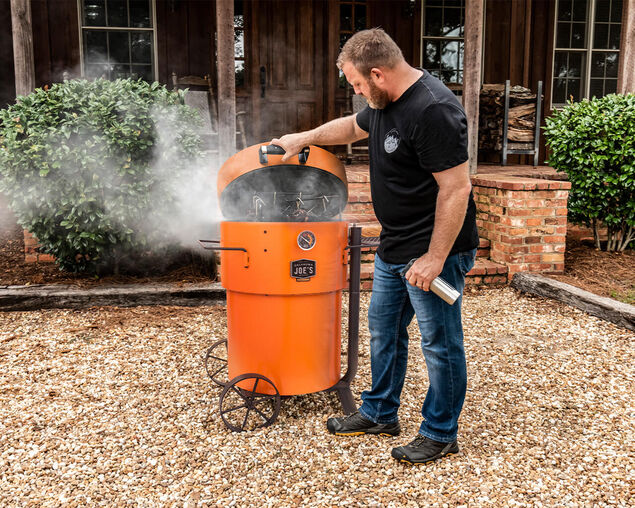 Oklahoma Joe’s Bronco Pro Drum Smoker - Orange, Orange, hi-res