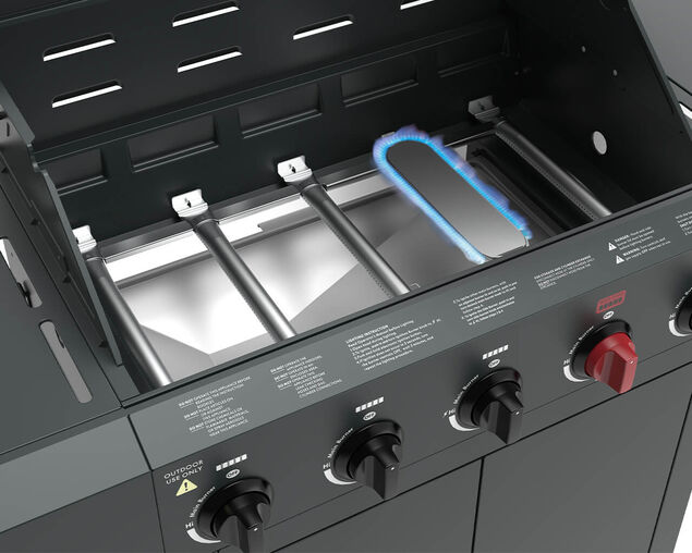 Downunder 5 Burner BBQ With Side Burner & Pro Sear Zone - Matt Grey, Matt Grey, hi-res