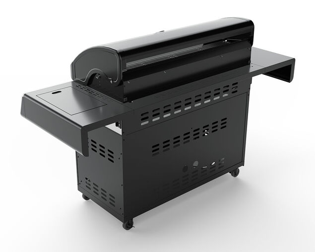 Premium Beefmaster  T-Series 6 Burner BBQ on Classic Cart with Stainless Steel Side Burner, , hi-res