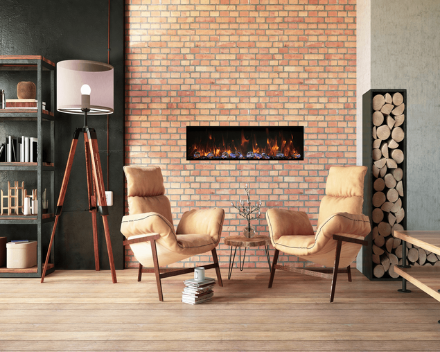 Amantii Smart 72" Electric Deep  Built-in only comes with optional black steel surround, , hi-res