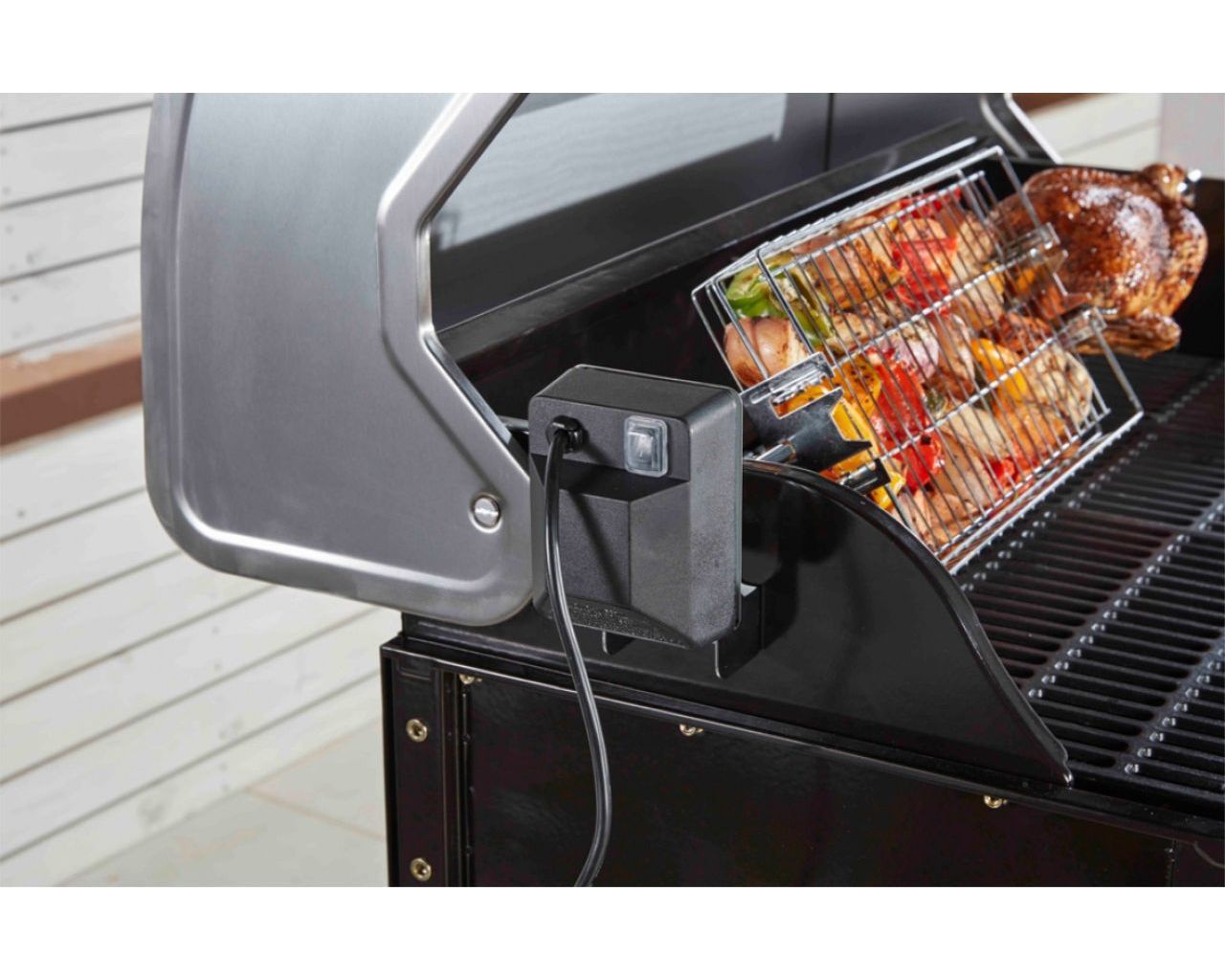 Bbq top with rotisserie