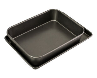 Bakemaster Bakeware Twin Pack (Roasting Pan/Oven Tray)