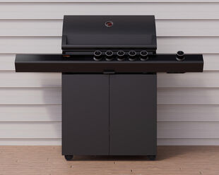 Ziegler & Brown Turbo Classic 5 Burner BBQ on Cart with Side Burner & Shelf (T Series)