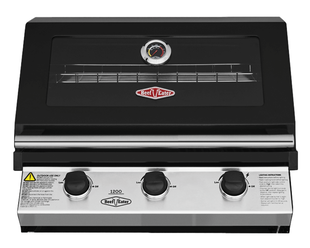 BeefEater 1200 Series 3 Burner Built In BBQ - Black Enamel