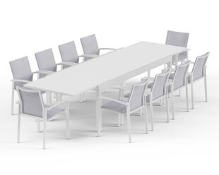 Boston-Sinta 11-Piece Extension Dining Setting - White