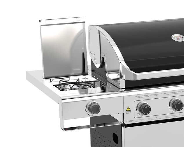 Beefmaster Classic 4 Burner BBQ on Deluxe Cart with Stainless Steel Side Burner, , hi-res