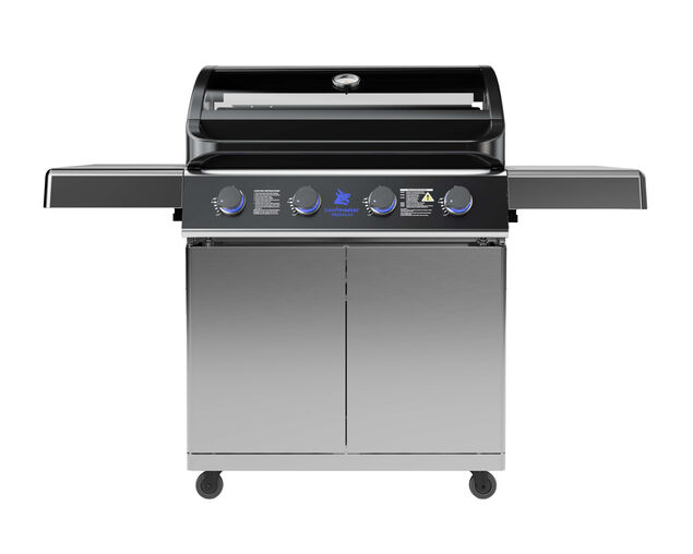 Beefmaster Premium T-Series 4 Burner BBQ on Deluxe Cart with Folding Shelves, , hi-res image number null