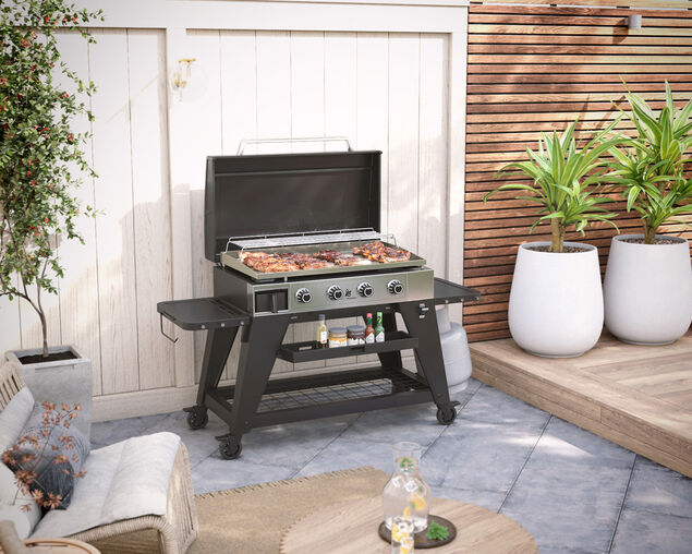 Beefmaster Griddle 4 Burner Flat Top BBQ on Cart, , hi-res