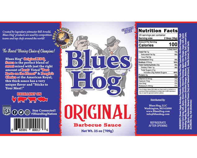 Blues Hog Original BBQ Sauce - 709g Squeeze Bottle, , hi-res