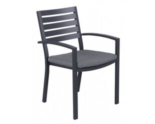 Boston Slatted Dining Chair - Gunmetal Grey