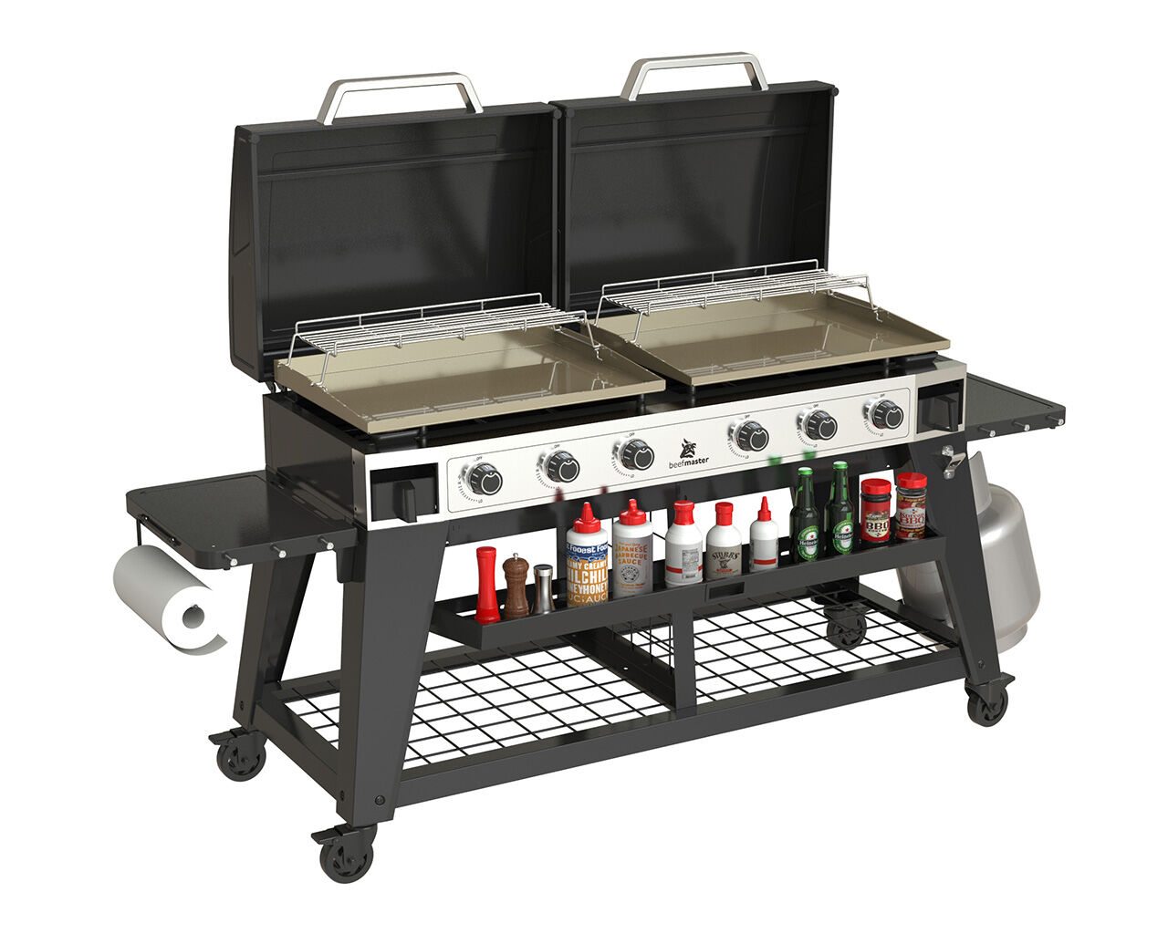 6 burner shop flat top bbq