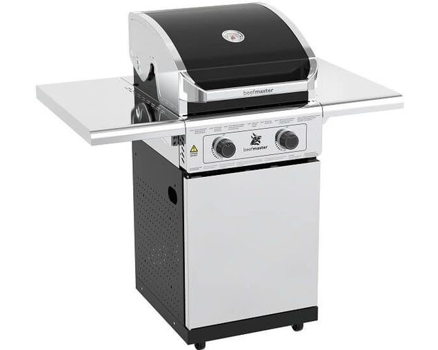 Buy Beefmaster Classic 2 Burner BBQ on Deluxe Cart with Folding Shelves