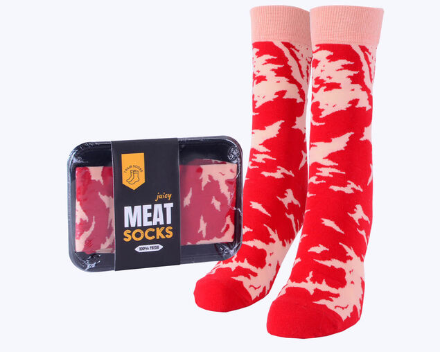 Novelty Meat Socks Box - 1 Pair, , hi-res