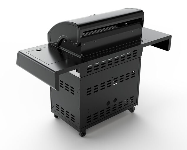 Premium Beefmaster T-Series 4 Burner BBQ on Classic Cart with Stainless Steel Side Burner, , hi-res