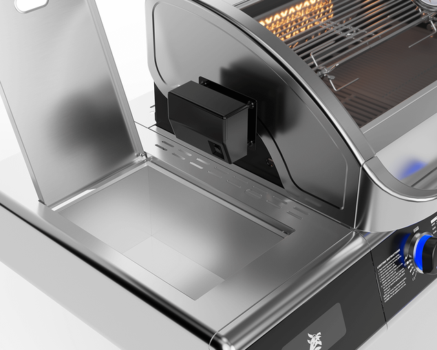 Deluxe Beefmaster T-Series 4 Burner BBQ on Deluxe Cart with Cast Iron Side Burner, , hi-res