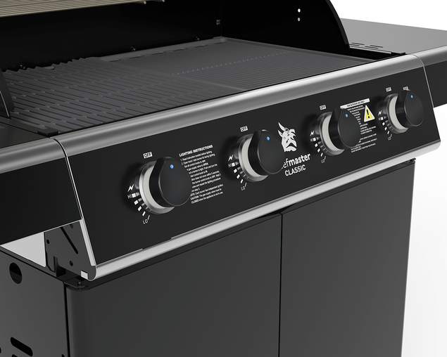 Beefmaster Classic T-Series 4 Burner BBQ On Classic Cart With Folding Shelves, , hi-res