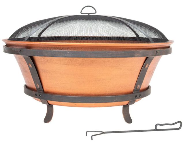 Brushed Copper Cast Iron Fire Pit, , hi-res image number null