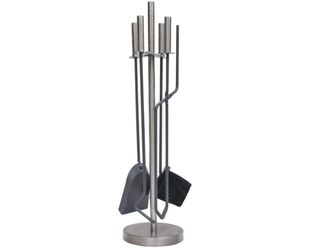 Maxiheat 4 Piece Fire Poker Tool Set with Stainless Steel Stand
