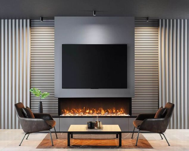 Amantii Smart 60" unit – 10 5/8" in depth 3 sided glass fireplace, , hi-res