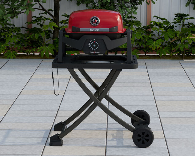 Ziggy Elite Nomad Single Burner Flame Failure BBQ plus Cart Bundle - Chilli Red, , hi-res image number null