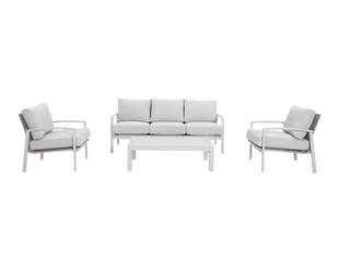 Jette 5 Seater Lounge Setting Bundle - Bone, Bone Jette 5 Seater Lounge Setting Bundle - Bone