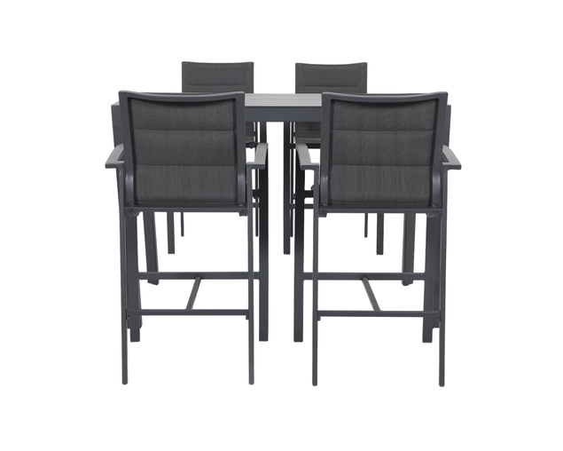 Boston-Jette 4 Seater Bar Dining Setting Bundle - Gunmetal Grey, Gunmetal Grey, hi-res
