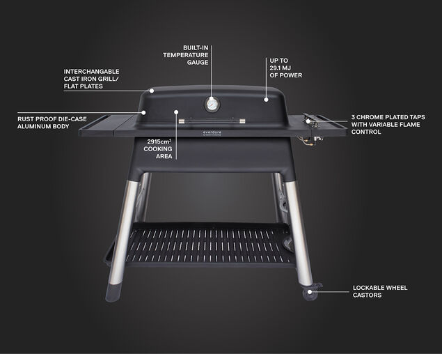 Everdure by Heston Blumenthal FURNACE 3 Burner BBQ with Stand, , hi-res