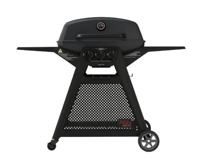 Ziggy Elite Triple Grill LPG BBQ Plus Cart Bundle - Midnight (Limited Edition), Midnight Limited Edition, hi-res image number null