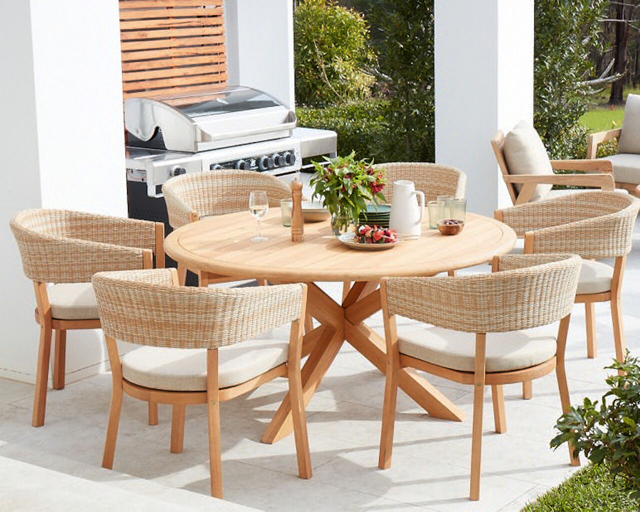 7 piece round shop outdoor dining set