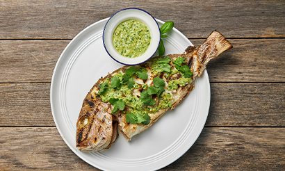 BBQ Whole Snapper with Jalapeno Sauce