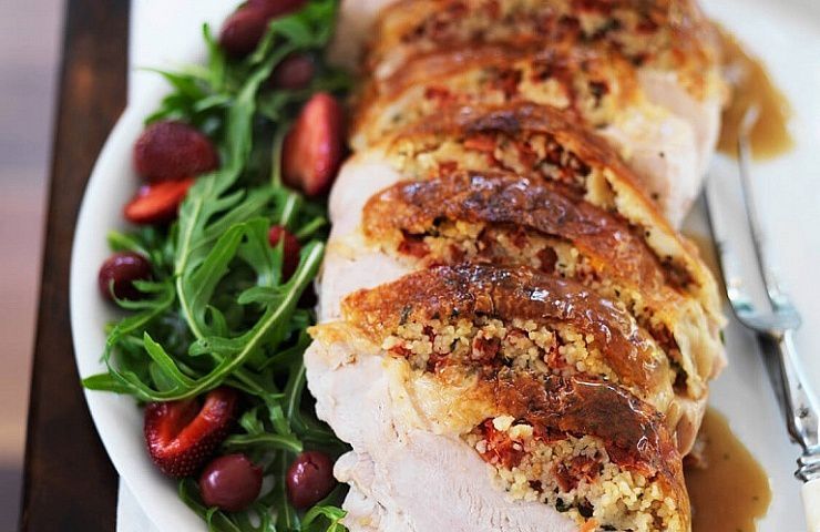 Turkey with Strawberry & Cherry Salad