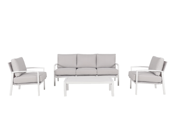 Jette 5 Seater Lounge Bundle - White