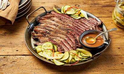Smoked BBQ Beef Brisket with Zucchini Pickles